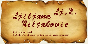 Ljiljana Miljaković vizit kartica